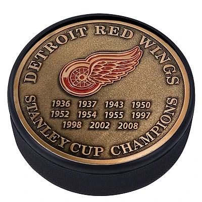 Detroit Red Wings 11-Time Stanley Cup Champions Medallion Collection Puck