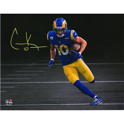 Cooper Kupp Los Angeles Rams Autographed 11" x 14" Royal Jersey Running Spotlight Photograph