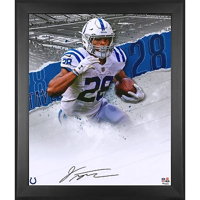 Jonathan Taylor Indianapolis Colts Framed Autographed 20" x 24" Skyline Series In Focus Photograph