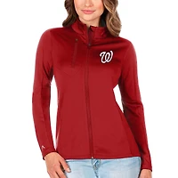 Women's Antigua Red Washington Nationals Generation Full-Zip Jacket