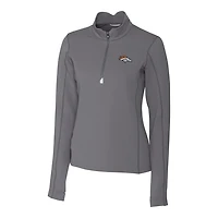 Women's Cutter & Buck Gray Denver Broncos Traverse Half-Zip Pullover Jacket