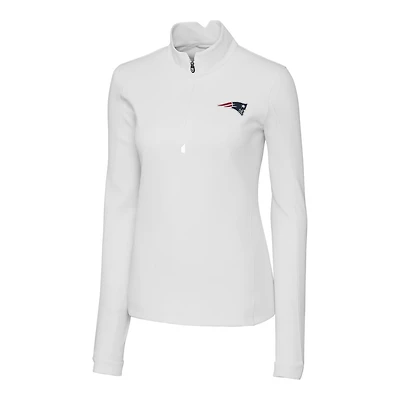 Women's Cutter & Buck White New England Patriots Traverse Half-Zip Pullover Jacket