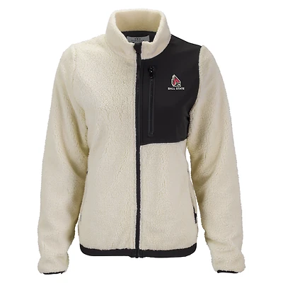 Women's Cream/Black Ball State Cardinals Denali Full-Zip Jacket