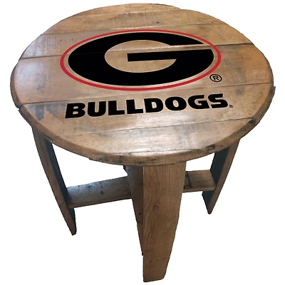 Georgia Bulldogs Team Oak Barrel Table