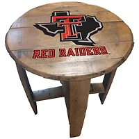 Texas Tech Red Raiders Team Oak Barrel Table