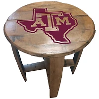 Texas A&M Aggies Team Logo Oak Barrel Table