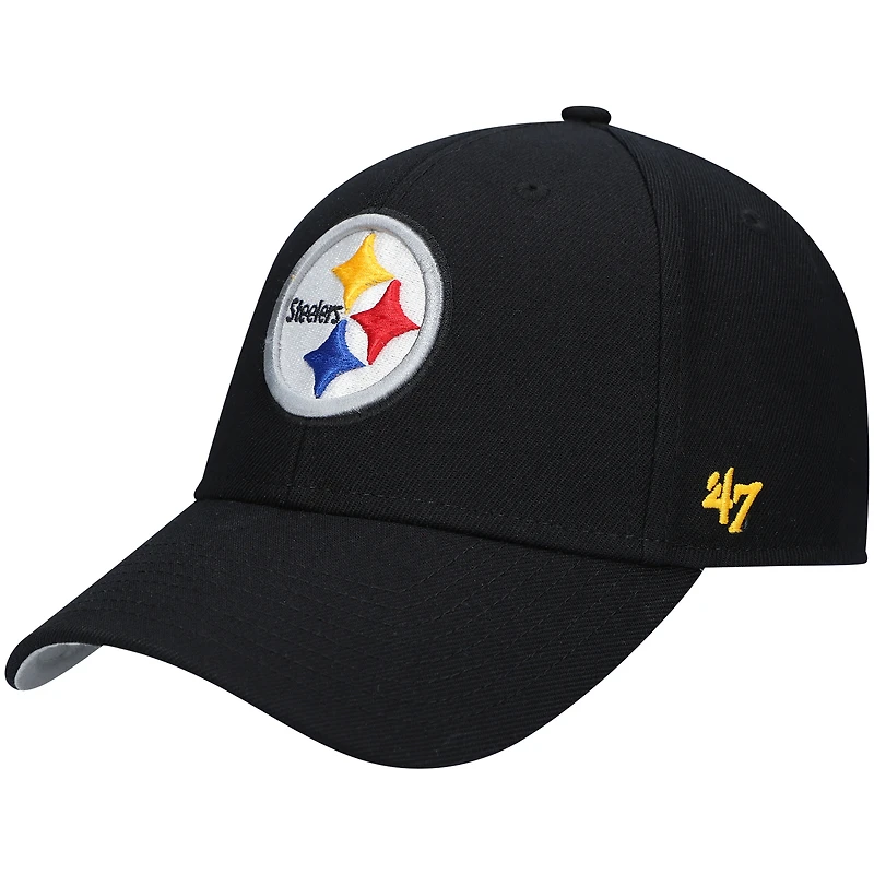 Men's '47 Black Pittsburgh Steelers MVP Adjustable Hat