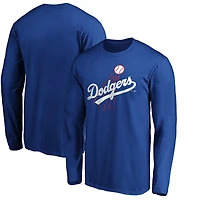 Men's Royal Los Angeles Dodgers Cooperstown Collection Huntington Logo Long Sleeve T-Shirt