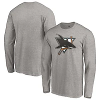 Men's Heather Gray San Jose Sharks Special Edition Primary Logo Long Sleeve T-Shirt