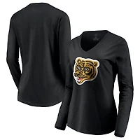 Women's Black Boston Bruins Special Edition Primary Logo V-Neck Long Sleeve T-Shirt