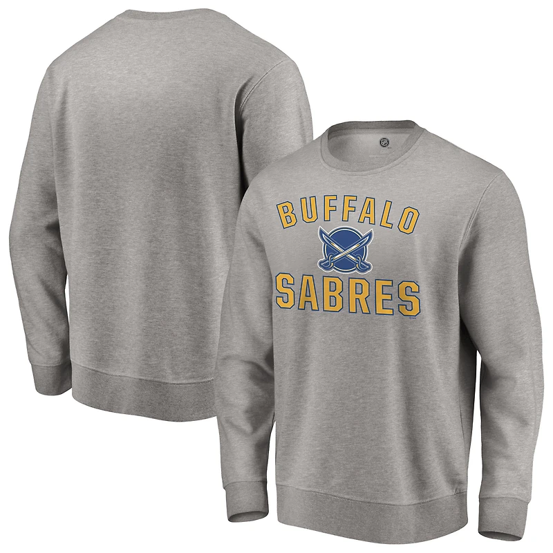 Men's Heather Gray Buffalo Sabres Special Edition Victory Arch Pullover Sweatshirt