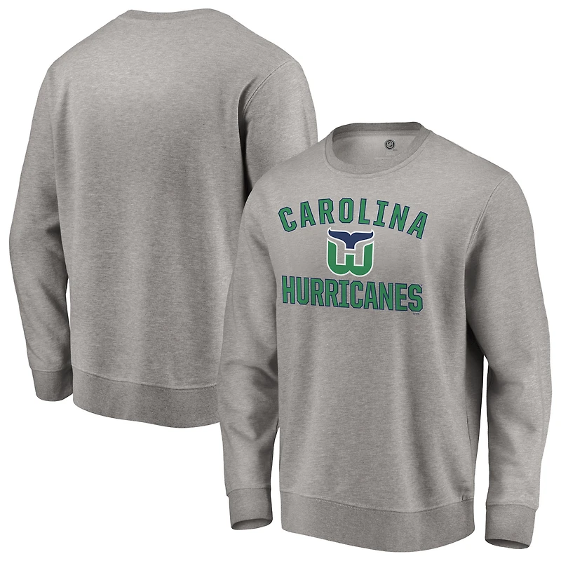 Men's Heather Gray Carolina Hurricanes Special Edition Victory Arch Pullover Sweatshirt