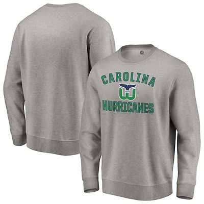Men's Heather Gray Carolina Hurricanes Special Edition Victory Arch Pullover Sweatshirt