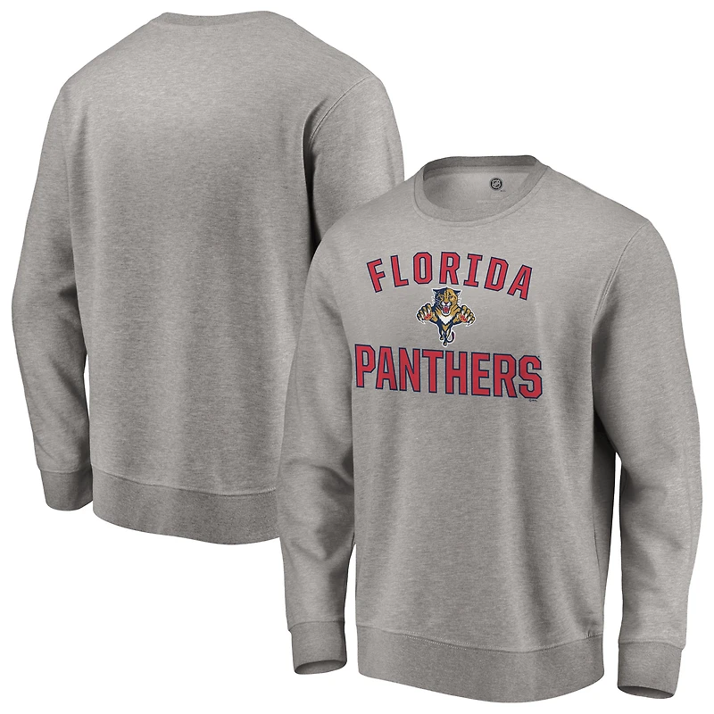 Men's Heather Gray Florida Panthers Special Edition Victory Arch Pullover Sweatshirt