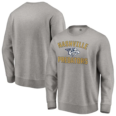 Men's Heather Gray Nashville Predators Special Edition Victory Arch Pullover Sweatshirt