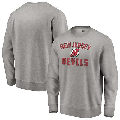 Men's Heather Gray New Jersey Devils Special Edition Victory Arch Pullover Sweatshirt