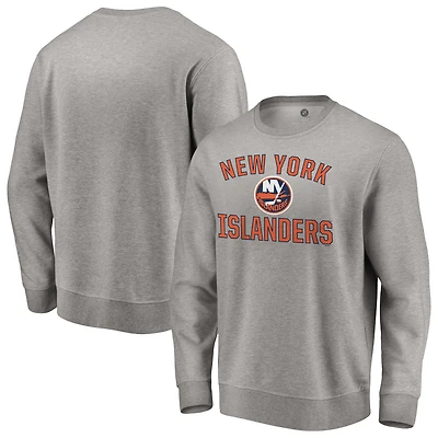Men's Heather Gray New York Islanders Special Edition Victory Arch Pullover Sweatshirt
