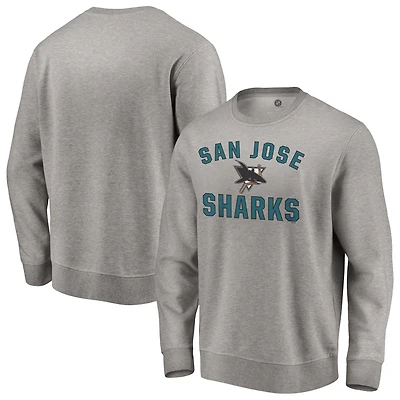Men's Heather Gray San Jose Sharks Special Edition Victory Arch Pullover Sweatshirt