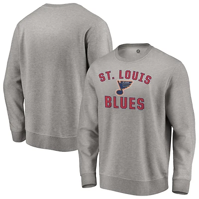 Men's Heather Gray St. Louis Blues Special Edition Victory Arch Pullover Sweatshirt