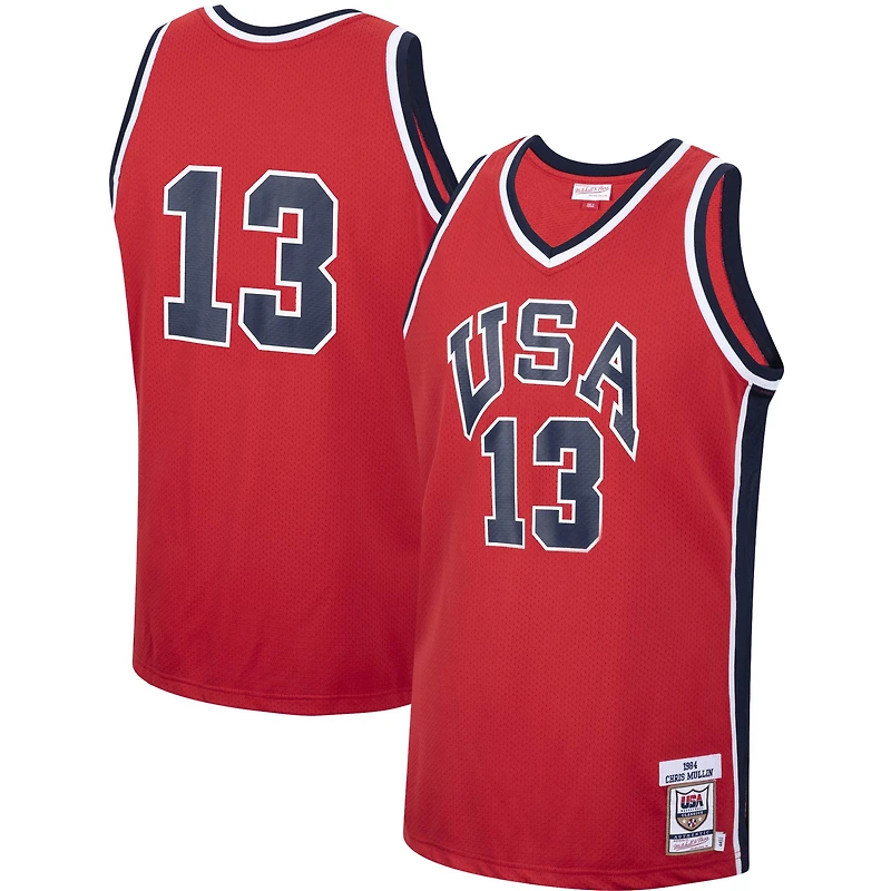 Men's Mitchell & Ness Chris Mullin Red USA Basketball 1984 Authentic Jersey