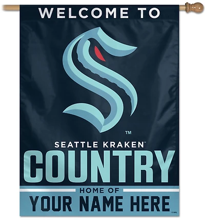 WinCraft Seattle Kraken Personalized 27'' x 37'' Single-Sided Vertical Banner