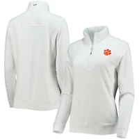 Women's Vineyard Vines White Clemson Tigers Shep Shirt 2.0 Quarter-Zip Jacket