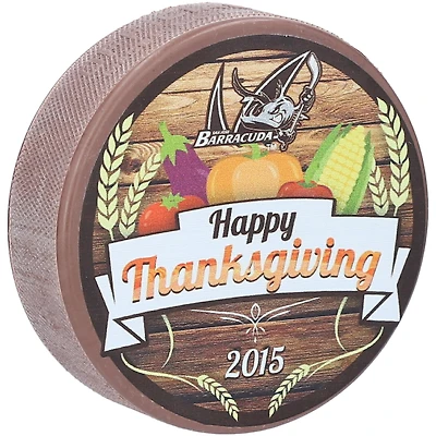 Sher-Wood San Jose Barracuda 2015 Happy Thanksgiving Replica Game Puck