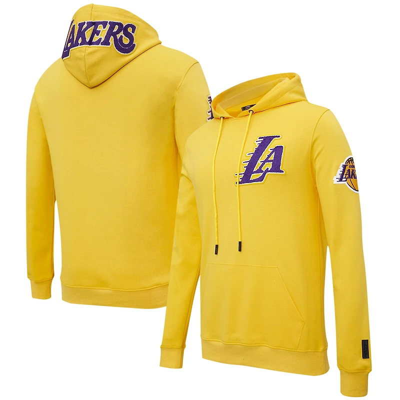 Men's Pro Standard Gold Los Angeles Lakers Chenille Team Pullover Hoodie