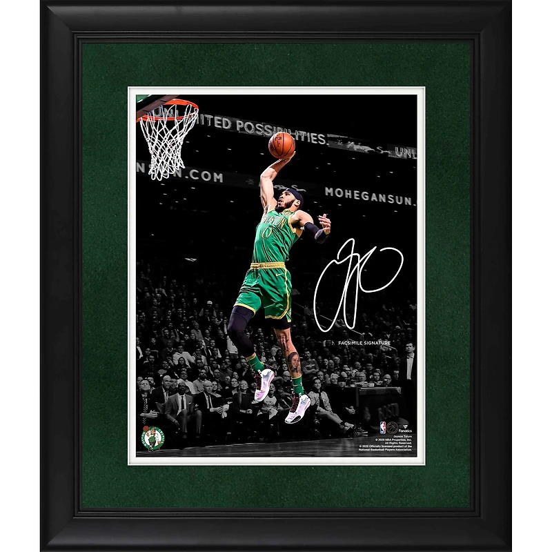 Jayson Tatum Boston Celtics Framed 11" x 14" Spotlight Photograph - Facsimile Signature