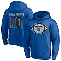 Men's Royal Memphis Tigers Game Ball Football Personalized Name & Number Pullover Hoodie