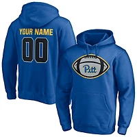 Men's Royal Pitt Panthers Game Ball Football Personalized Name & Number Pullover Hoodie