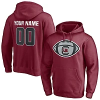 Men's Garnet South Carolina Gamecocks Game Ball Football Personalized Name & Number Pullover Hoodie