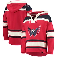 Men's '47  Red Washington Capitals Superior Lacer Lace-up Hoodie