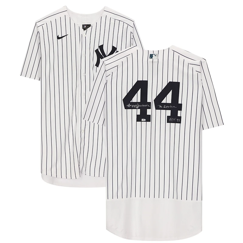 Reggie Jackson New York Yankees Autographed White Nike Replica Jersey with Multiple Inscriptions