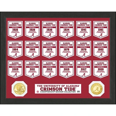 Highland Mint Alabama Crimson Tide 18-Time Football National Champions 12'' x 15'' Bronze Coin Collection