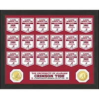 Highland Mint Alabama Crimson Tide 18-Time Football National Champions 12'' x 15'' Bronze Coin Collection