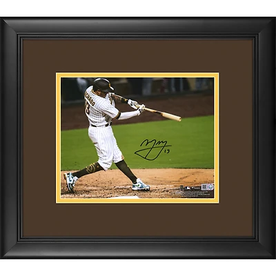 Manny Machado San Diego Padres Framed Autographed 8" x 10" Hitting Photograph