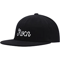 Men's RVCA Black Evan Mock Sorry Snapback Hat