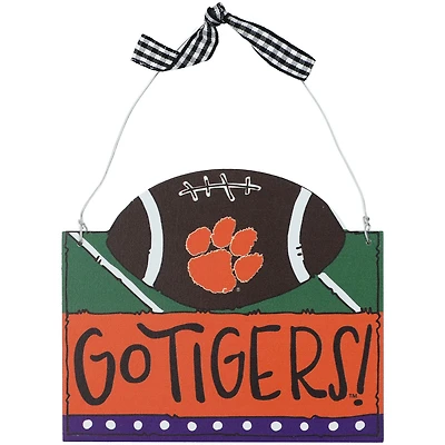 Clemson Tigers Logo Football Ornament