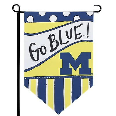 Michigan Wolverines 12'' x 18'' Dots & Stripes Double-Sided Flag