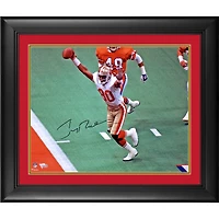 Jerry Rice San Francisco 49ers Framed Autographed 16" x 20" Hands Up Touchdown Photograph