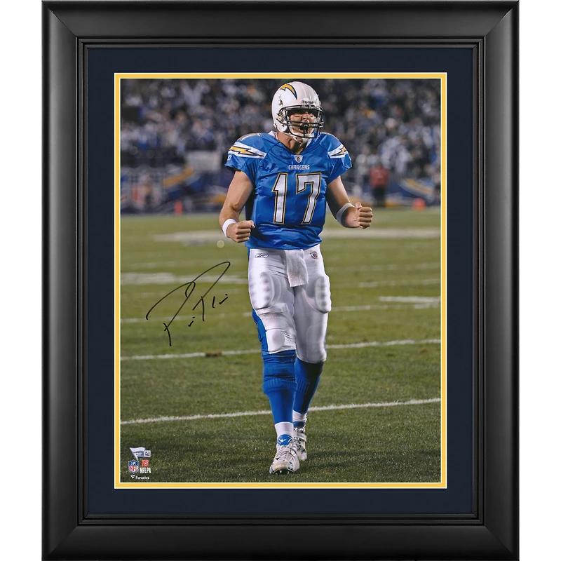 Philip Rivers Los Angeles Chargers Framed Autographed 16" x 20" Powder Blue Screaming Photograph