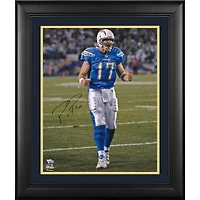 Philip Rivers Los Angeles Chargers Framed Autographed 16" x 20" Powder Blue Screaming Photograph