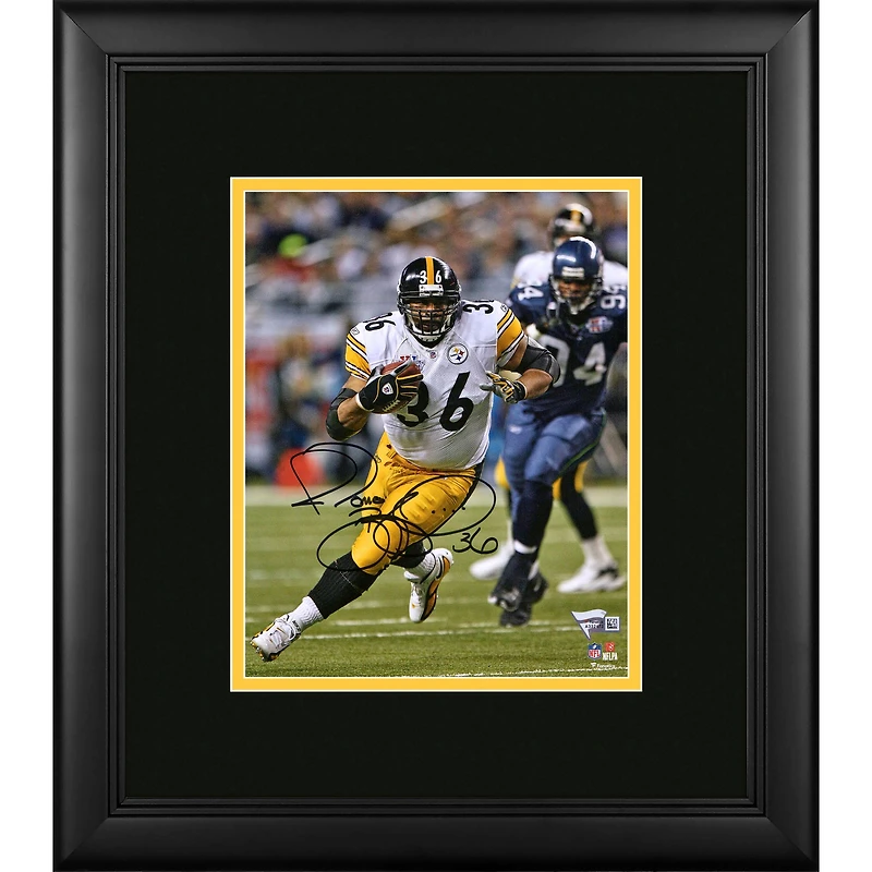 Jerome Bettis Pittsburgh Steelers Framed Autographed 8" x 10" White Running Photograph