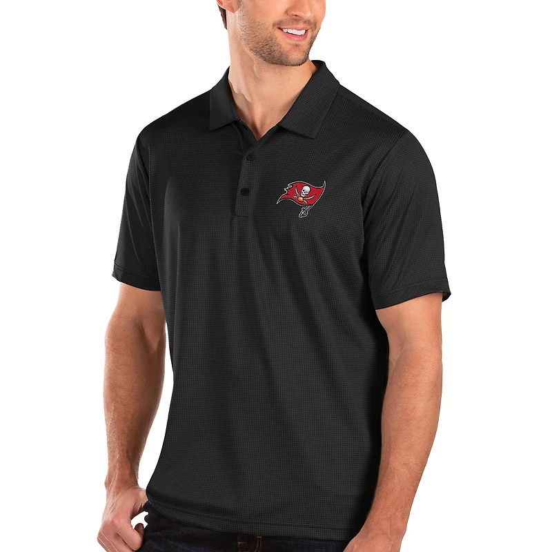 Men's Antigua Black Tampa Bay Buccaneers Balance Polo