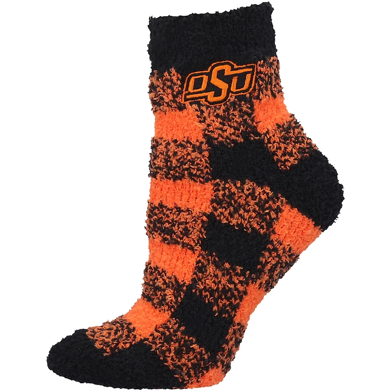 Women's ZooZatz Oklahoma State Cowboys Fuzzy Buffalo Checkered Ankle Socks