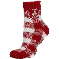 Women's ZooZatz Alabama Crimson Tide Fuzzy Buffalo Checkered Ankle Socks