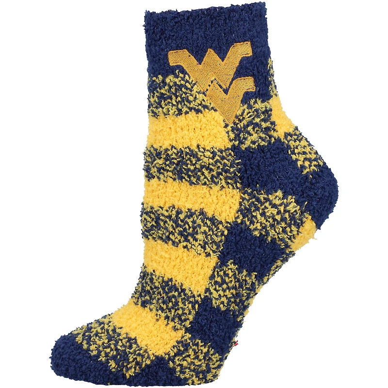 Women's ZooZatz West Virginia Mountaineers Fuzzy Buffalo Checkered Ankle Socks