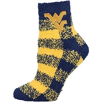 Women's ZooZatz West Virginia Mountaineers Fuzzy Buffalo Checkered Ankle Socks