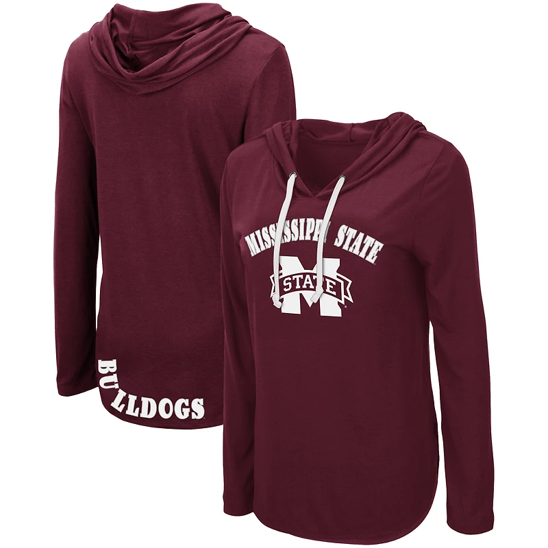 Women's Colosseum Maroon Mississippi State Bulldogs My Lover Lightweight Hooded Long Sleeve T-Shirt